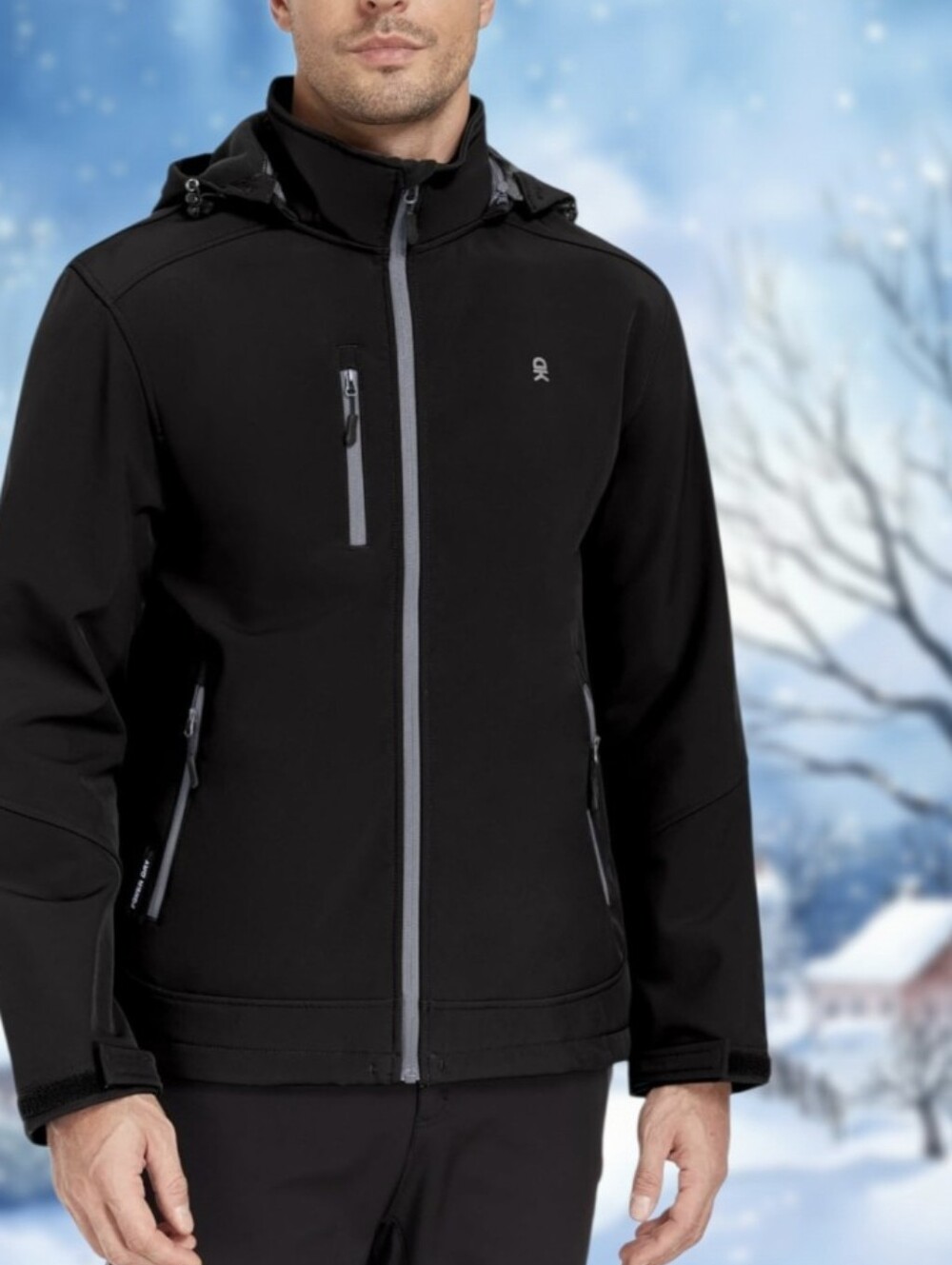 #K84 Little Donkey Andy Men's Black Softshell Jacket with Hood